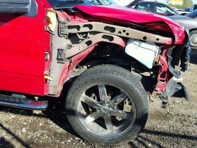 1FTRW12829FA55526 - 2009 FORD F150 SUPER RED photo 10