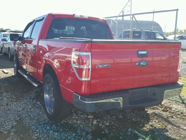 1FTRW12829FA55526 - 2009 FORD F150 SUPER RED photo 3