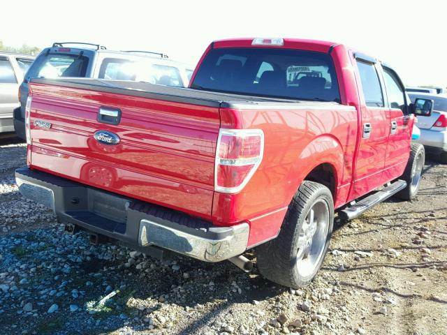 1FTRW12829FA55526 - 2009 FORD F150 SUPER RED photo 4