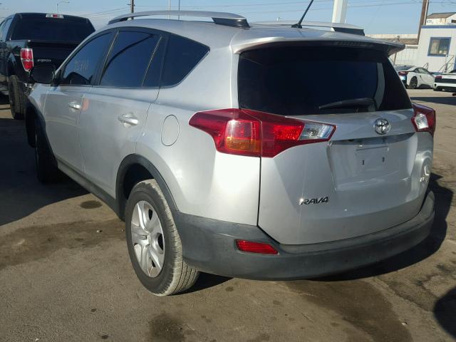 2T3ZFREV8DW024787 - 2013 TOYOTA RAV4 LE SILVER photo 3