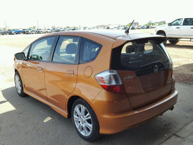 JHMGE8H46AS009487 - 2010 HONDA FIT SPORT ORANGE photo 3