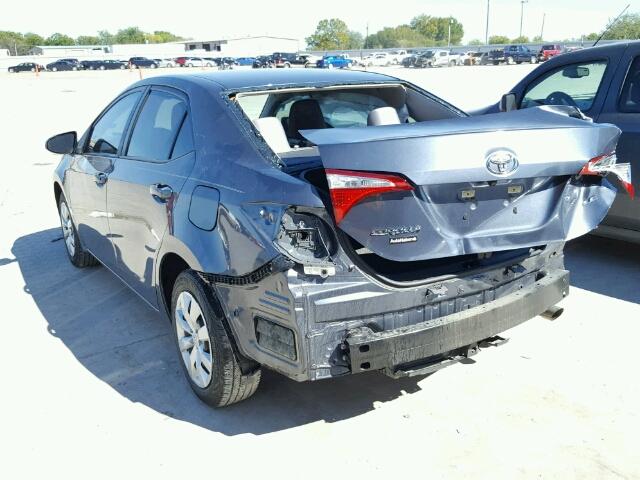 5YFBURHE8FP202326 - 2015 TOYOTA COROLLA L GRAY photo 3