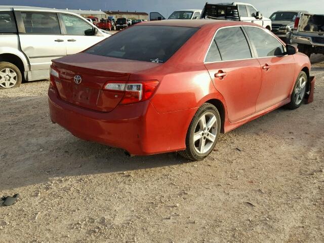 4T1BF1FK1CU509562 - 2012 TOYOTA CAMRY BASE RED photo 4