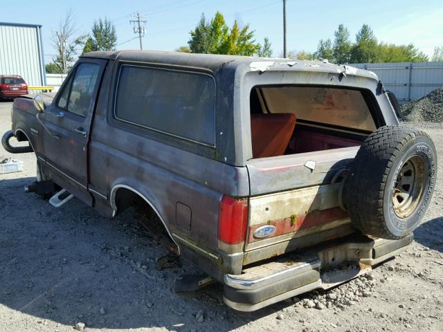 1FMEU15H4LLA79623 - 1990 FORD BRONCO U10 RED photo 3