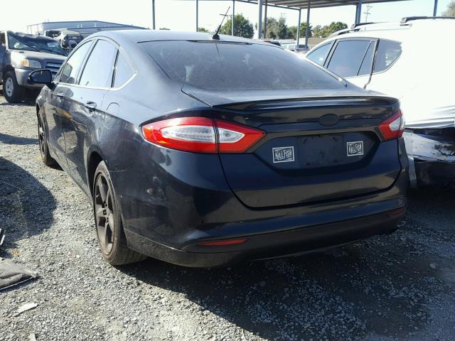 3FA6P0LU1ER194698 - 2014 FORD FUSION SE BLACK photo 3