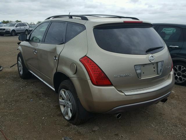 JN8AZ08W67W629910 - 2007 NISSAN MURANO TAN photo 3