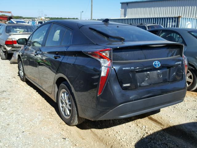 JTDKARFU7H3031213 - 2017 TOYOTA PRIUS BLACK photo 3