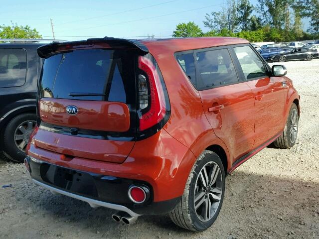 KNDJX3AA2J7522906 - 2018 KIA SOUL ! ORANGE photo 4