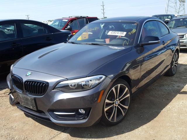 WBA1F5C57FV343422 - 2015 BMW 228 I GRAY photo 2