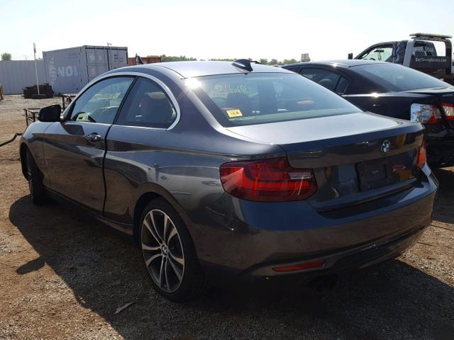 WBA1F5C57FV343422 - 2015 BMW 228 I GRAY photo 3