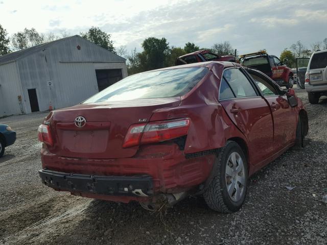 4T1BE46K98U245907 - 2008 TOYOTA CAMRY CE RED photo 4