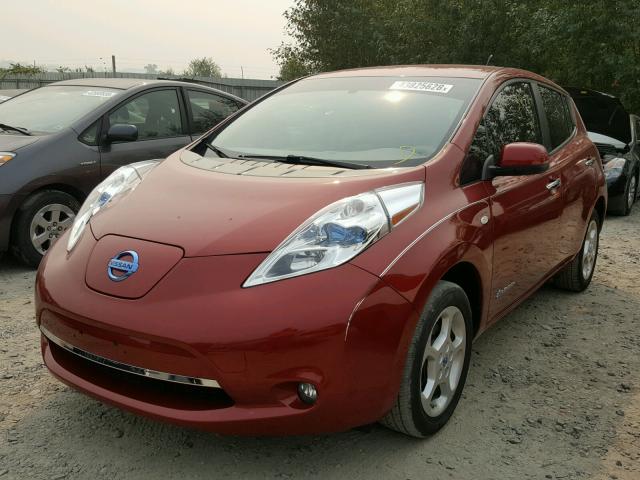 JN1AZ0CP1CT020573 - 2012 NISSAN LEAF SV RED photo 2