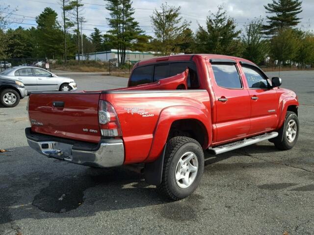 5TELU4EN3AZ709259 - 2010 TOYOTA TACOMA DOU RED photo 4