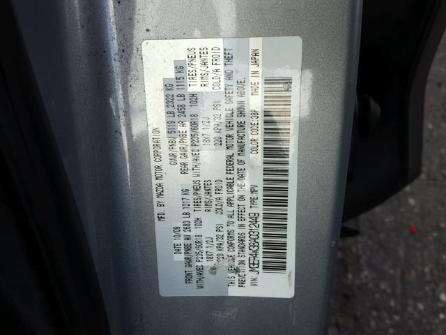 JM3ER4W38A0312449 - 2010 MAZDA CX-7 SILVER photo 10