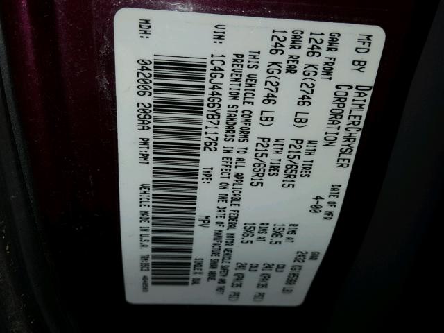 1C4GJ44G6YB711762 - 2000 CHRYSLER GRAND VOYA Մանուշակագույն լուսանկար 10