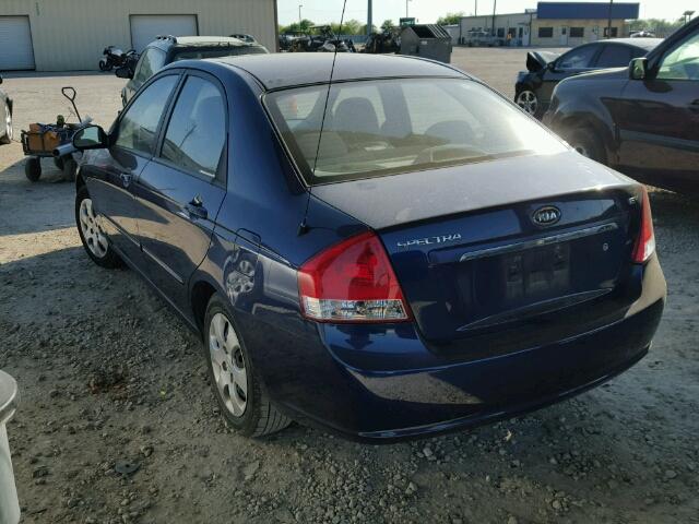 KNAFE221095622169 - 2009 KIA SPECTRA EX BLUE photo 3