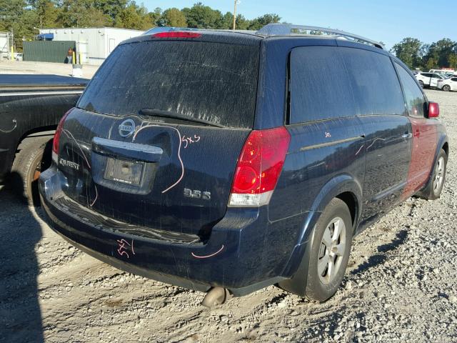 5N1BV28U49N105276 - 2009 NISSAN QUEST S BLUE photo 4