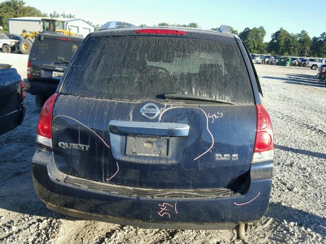 5N1BV28U49N105276 - 2009 NISSAN QUEST S BLUE photo 9