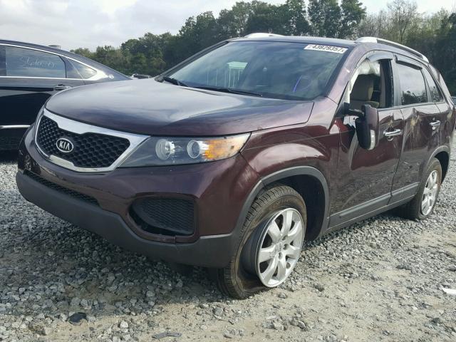 5XYKT4A24DG362601 - 2013 KIA SORENTO MAROON photo 2