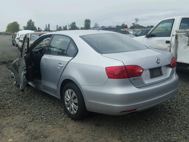 3VW1K7AJ4DM307430 - 2013 VOLKSWAGEN JETTA BASE 银色 照片 3