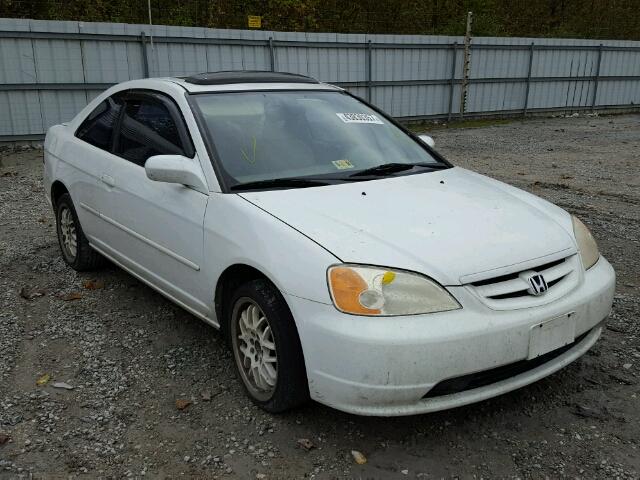 1HGEM22902L036176 - 2002 HONDA CIVIC WHITE photo 1