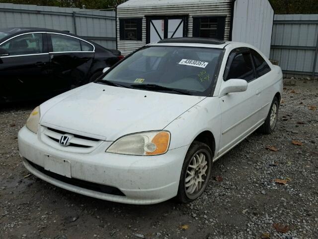 1HGEM22902L036176 - 2002 HONDA CIVIC WHITE photo 2