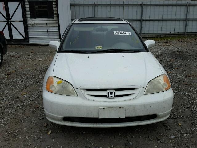 1HGEM22902L036176 - 2002 HONDA CIVIC WHITE photo 9