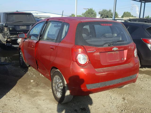 KL1TD66E19B307905 - 2009 CHEVROLET AVEO LS 红色 照片 3