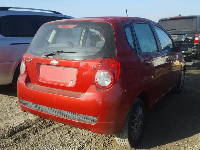 KL1TD66E19B307905 - 2009 CHEVROLET AVEO LS 红色 照片 4