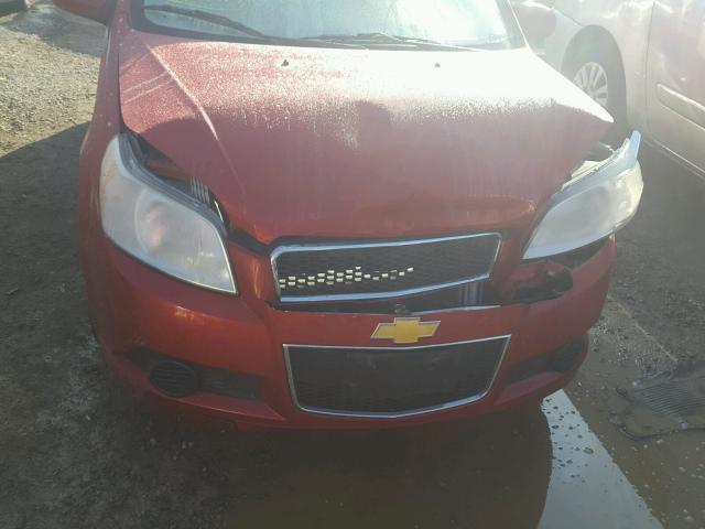 KL1TD66E19B307905 - 2009 CHEVROLET AVEO LS 红色 照片 7