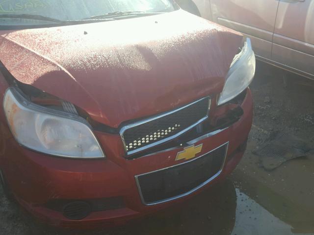 KL1TD66E19B307905 - 2009 CHEVROLET AVEO LS 红色 照片 9