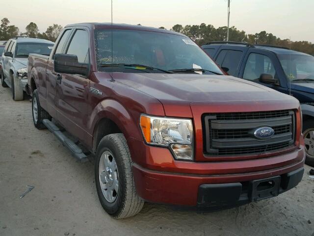 1FTEX1CM9EKD58103 - 2014 FORD F150 MAROON photo 1