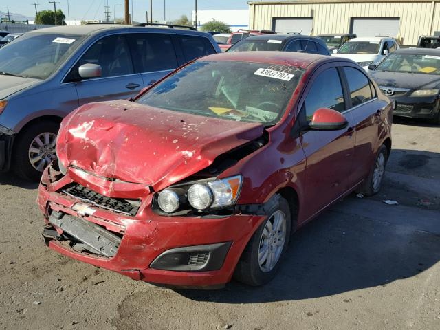 1G1JC5SH1F4128575 - 2015 CHEVROLET SONIC LT RED photo 2