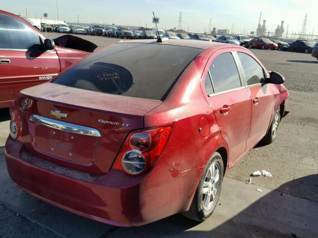 1G1JC5SH1F4128575 - 2015 CHEVROLET SONIC LT RED photo 4