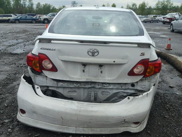 1NXBU4EE5AZ207160 - 2010 TOYOTA COROLLA WHITE photo 9