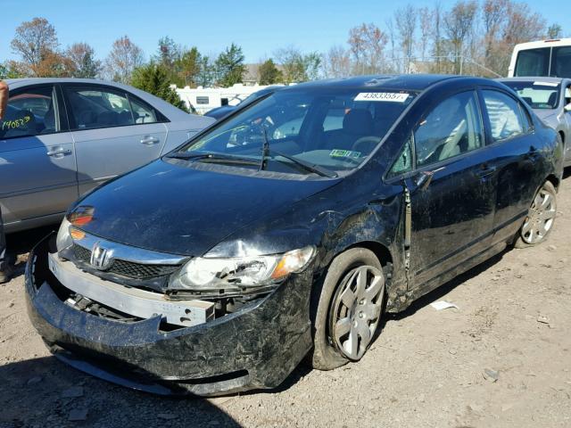 2HGFA1E57BH502442 - 2011 HONDA CIVIC LX BLACK photo 2