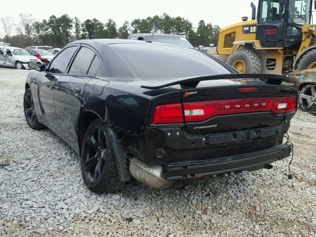 2C3CDXHG0EH295975 - 2014 DODGE CHARGER BLACK photo 3