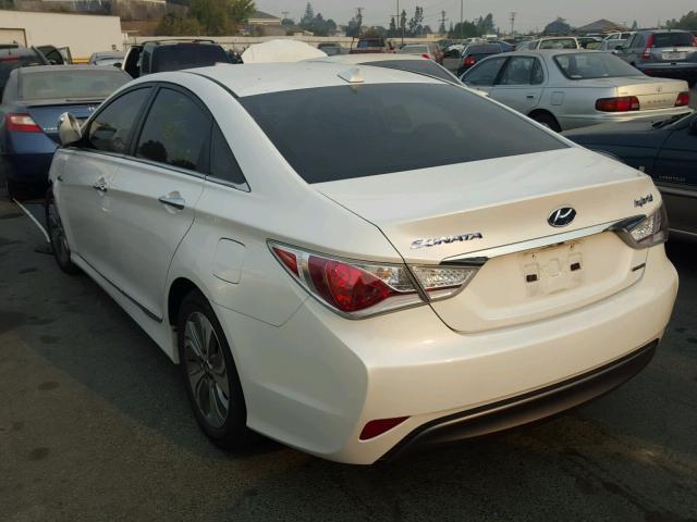 KMHEC4A49DA091240 - 2013 HYUNDAI SONATA HYB WHITE photo 3