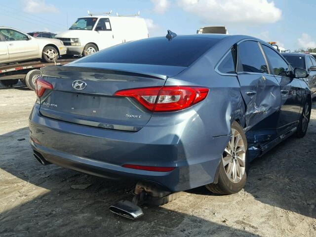 5NPE34AF5GH424763 - 2016 HYUNDAI SONATA SPO BLUE photo 4