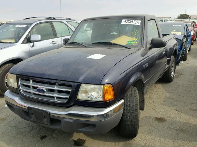 1FTYR10U12PA44780 - 2002 FORD RANGER BLUE photo 2