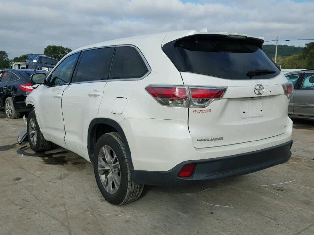 5TDZKRFH5FS069761 - 2015 TOYOTA HIGHLANDER WHITE photo 3