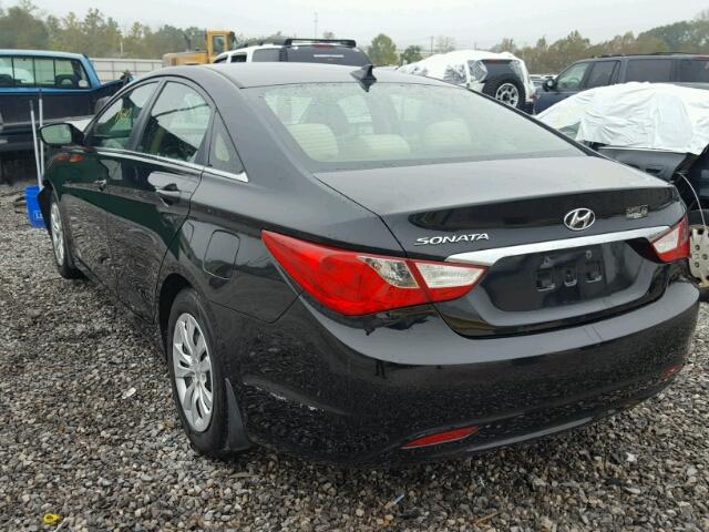 5NPEB4AC5CH369010 - 2012 HYUNDAI SONATA BLACK photo 3