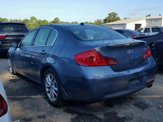 JNKCV61E79M307259 - 2009 INFINITI G37 BASE BLUE photo 3