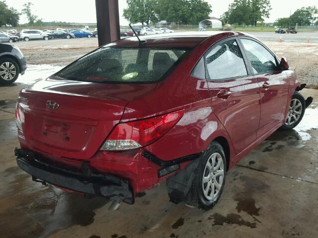 KMHCT4AEXDU488566 - 2013 HYUNDAI ACCENT GLS RED photo 4