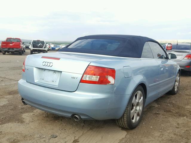 WAUAC48H76K008345 - 2006 AUDI A4 1.8 CAB BLUE photo 4