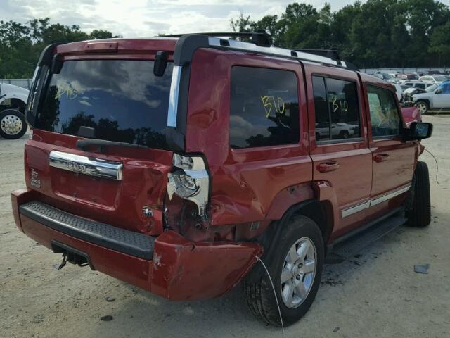 1J8HG58286C129895 - 2006 JEEP COMMANDER RED photo 4