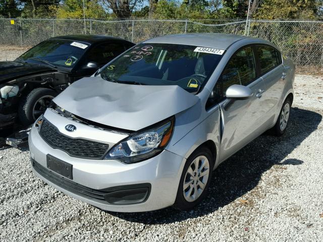 KNADM4A31D6311300 - 2013 KIA RIO LX SILVER photo 2