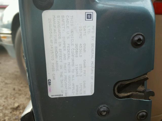 2G4WD54L4P1415705 - 1993 BUICK REGAL GREEN photo 10