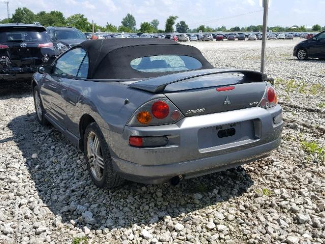 4A3AE75H03E016104 - 2003 MITSUBISHI ECLIPSE SP GRAY photo 3