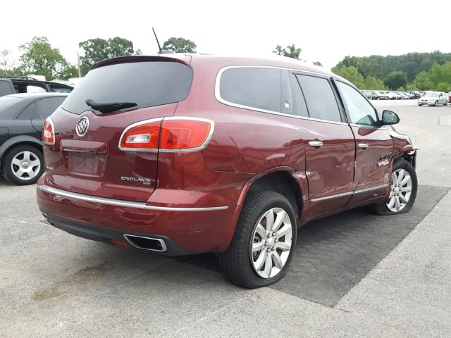 5GAKVCKD6GJ334213 - 2016 BUICK ENCLAVE BURGUNDY photo 4